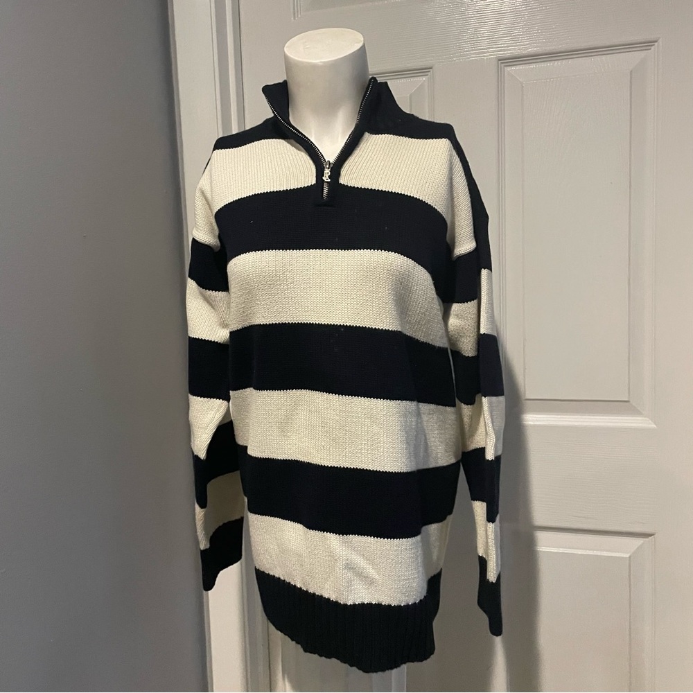 Lauren Ralph Lauren Cotton Navy and White Sweater s/s
